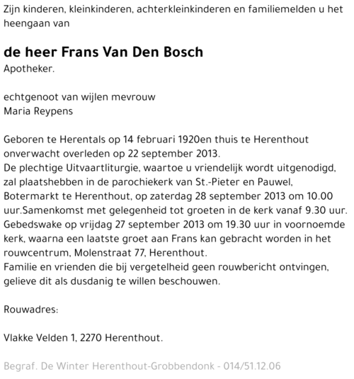 Frans Van Den Bosch