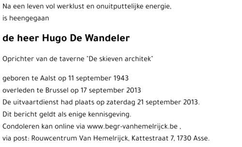 Hugo De Wandeler