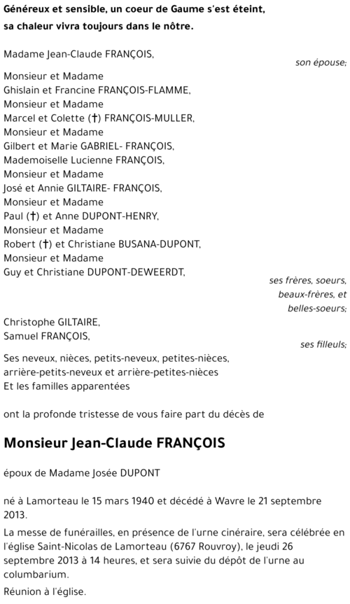 Jean-Claude FRANCOIS