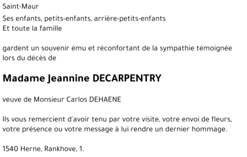 Jeannine DECARPENTRY