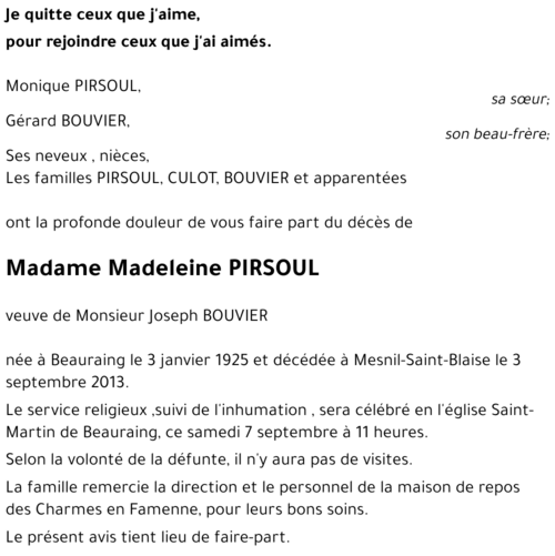 Madeleine PIRSOUL