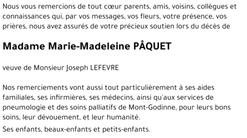 Marie-Madeleine PÄQUET