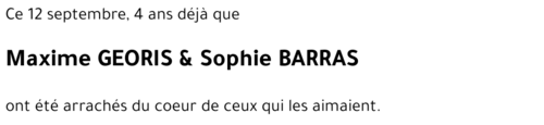 Maxime GEORIS Sophie BARRAS