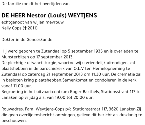 Nestor (Louis) Weytjens