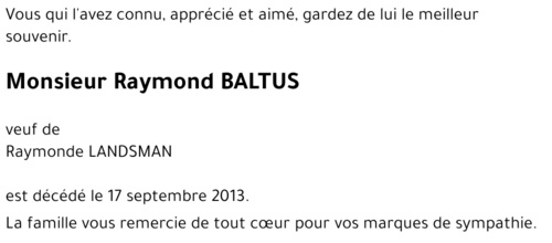 Raymond BALTUS