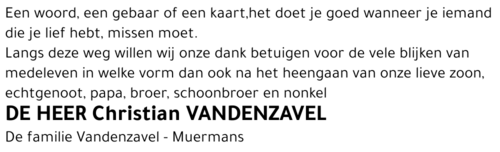 Christian VANDENZAVEL