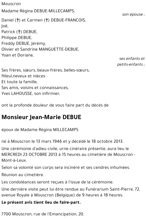 Jean-Marie DEBUE