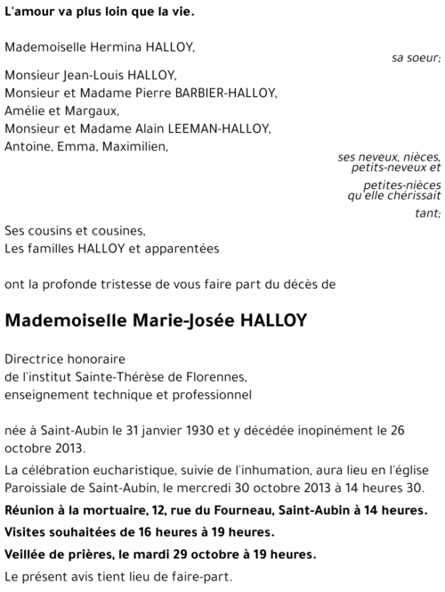 Marie-Josée HALLOY