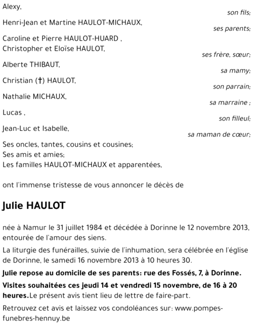 Julie HAULOT