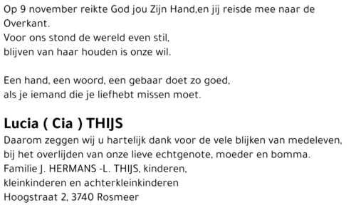 Lucia ( Cia ) THIJS