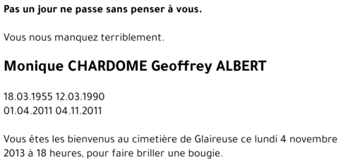 Monique CHARDOME Geoffrey ALBERT