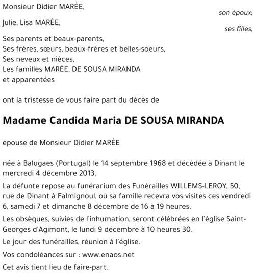 Candida Maria DE SOUSA MIRANDA