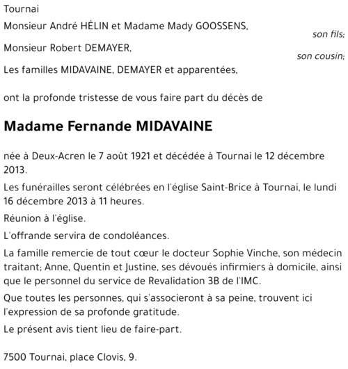 Fernande MIDAVAINE