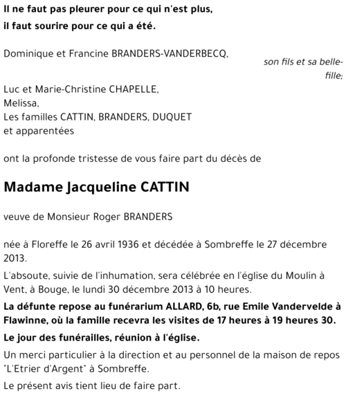 Jacqueline CATTIN