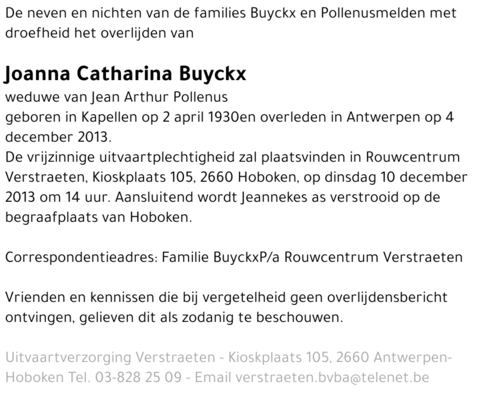 Joanna Catharina Buyckx