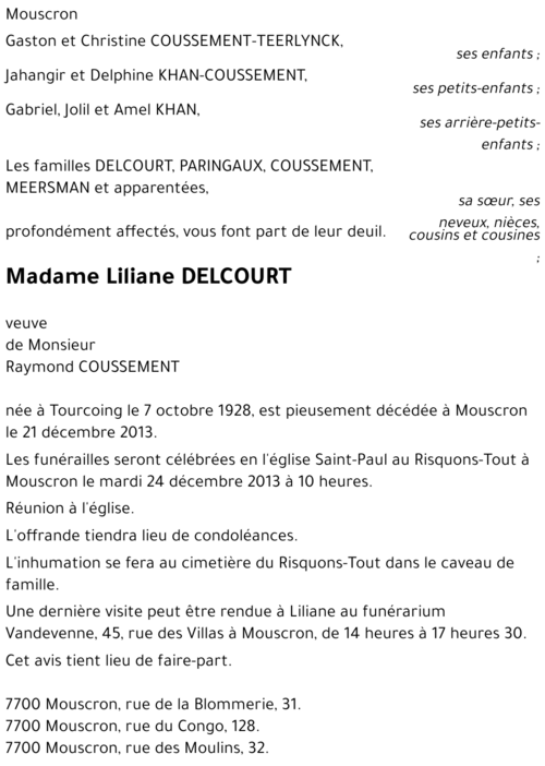 Liliane DELCOURT