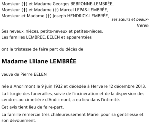 Liliane LEMBRÉE
