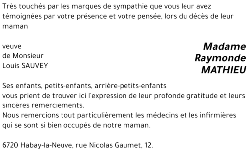 Raymonde MATHIEU