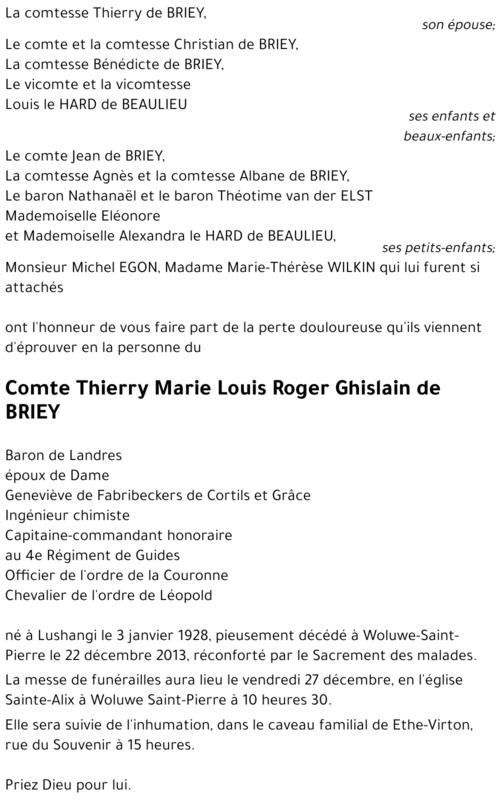 Thierry Marie Louis Roger Ghislain de BRIEY