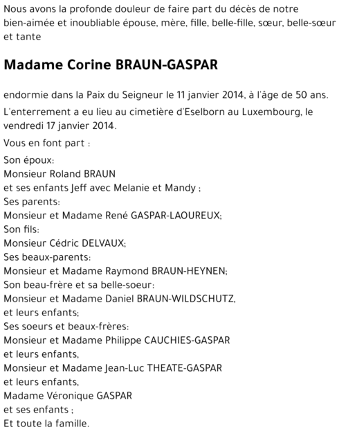 Corine BRAUN-GASPAR