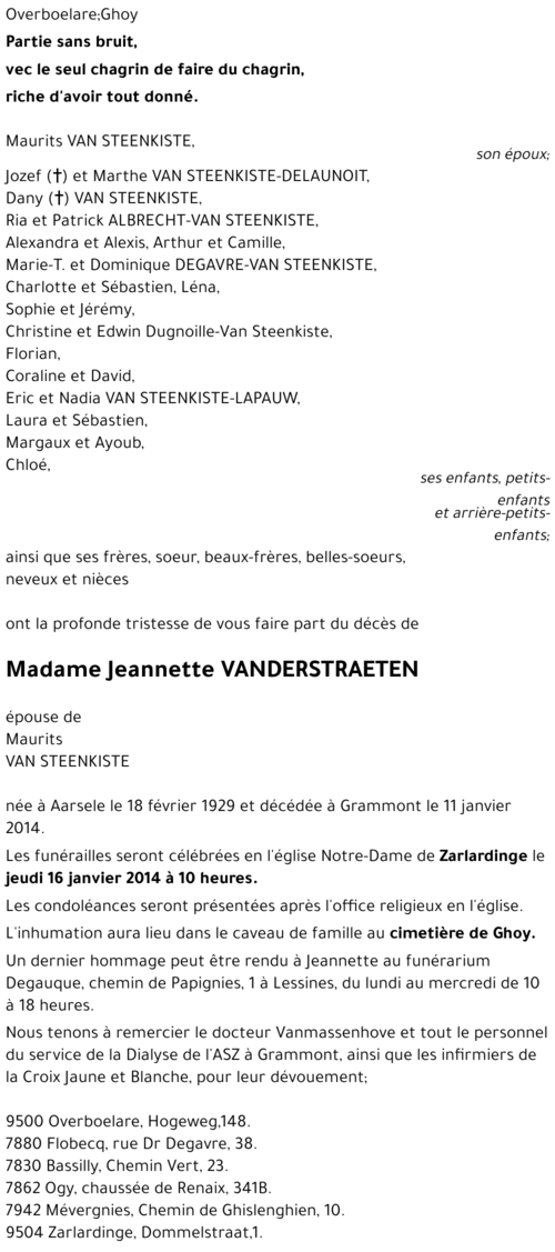Jeannette VANDERSTRAETEN