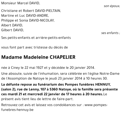 Madeleine CHAPELIER