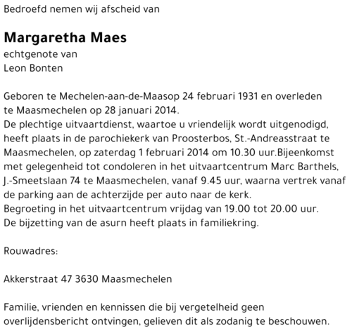 Margaretha Maes