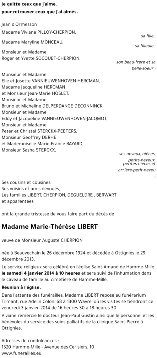 Marie-Thérèse LIBERT