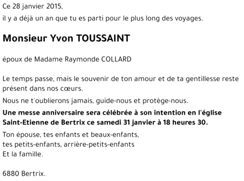 Yvon TOUSSAINT