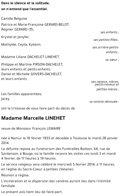 Marcelle LINEHET