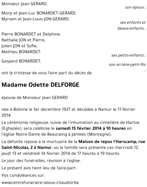 Odette DELFORGE