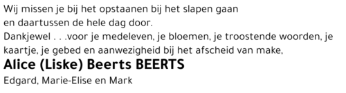 Alice (Liske) Beerts
