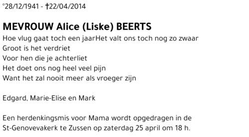 Alice (Liske) Beerts