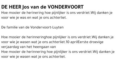 Jos van de Vondervoort