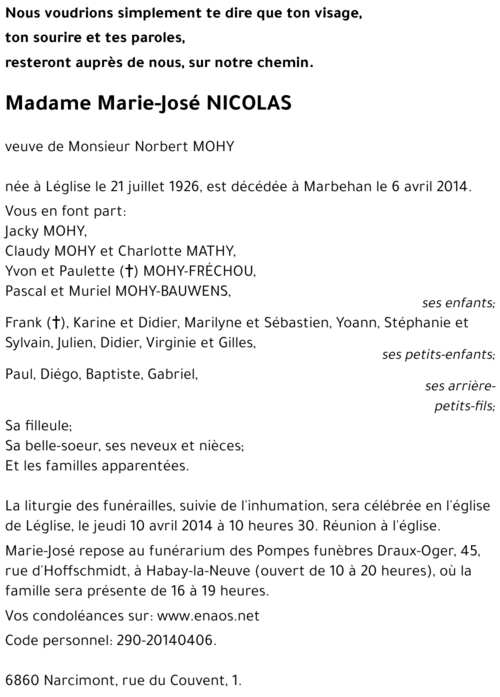 Marie-José NICOLAS