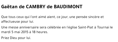 Gaëtan de CAMBRY de BAUDIMONT