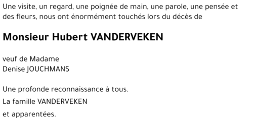 Hubert VANDERVEKEN