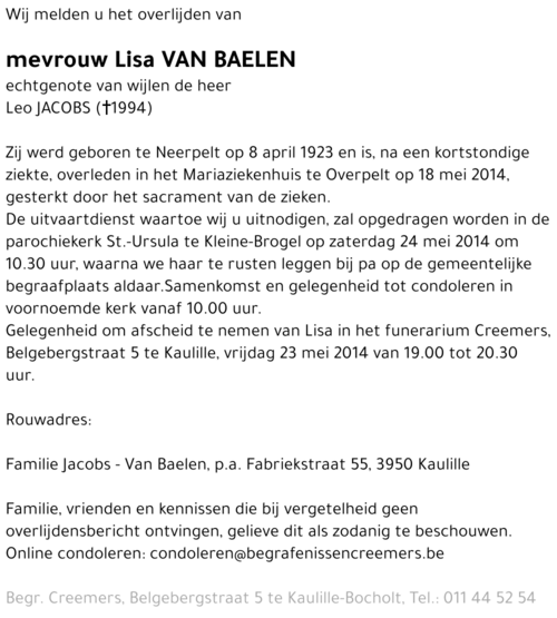 Lisa Van Baelen