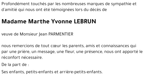 Marthe Yvonne LEBRUN