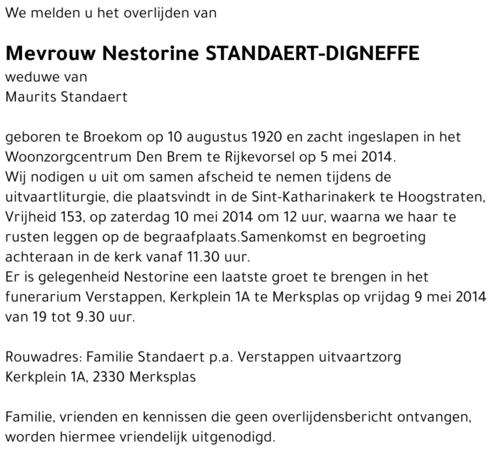 Nestorine Standaert-Digneffe