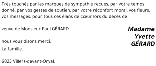 Yvette GÉRARD