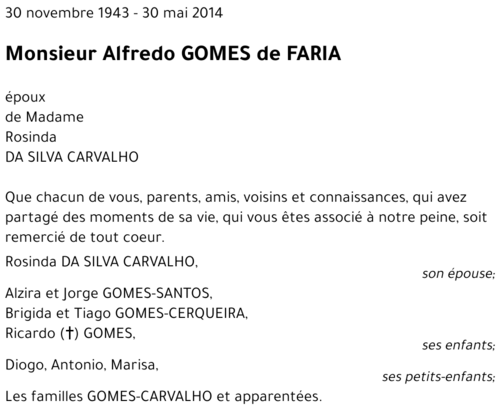 Alfredo GOMES de FARIA
