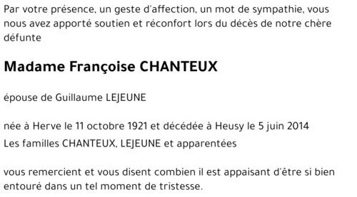 Françoise CHANTEUX