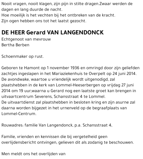 Gerard Van Langendonck