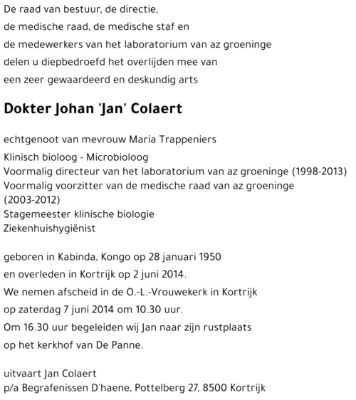 Johan 'Jan' Colaert