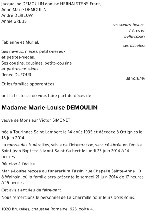 Marie-Louise DEMOULIN