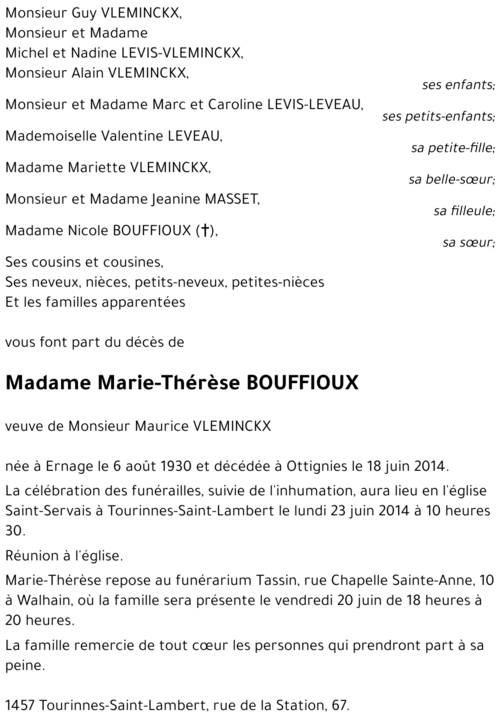 Marie-Thérèse BOUFFIOUX