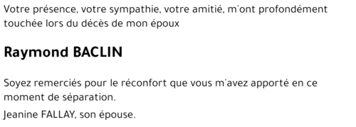 Raymond BACLIN