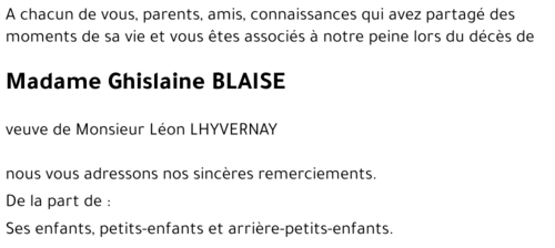 Ghislaine BLAISE