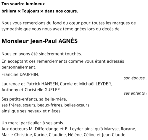 Jean-Paul AGNÈS